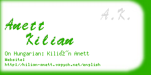 anett kilian business card